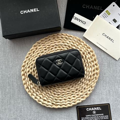 chanel red card case|Chanel zipper card case.